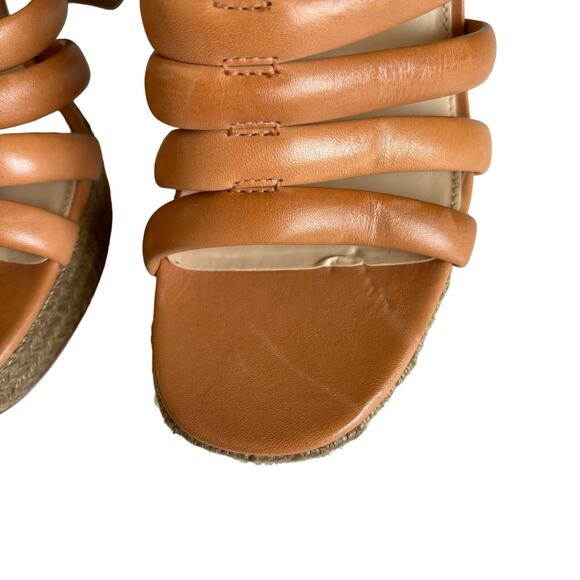 Vince Camuto Women's Patrest Raffia Platform Sandal Heeled Light Cognac Size 10 - Picture 3 of 8